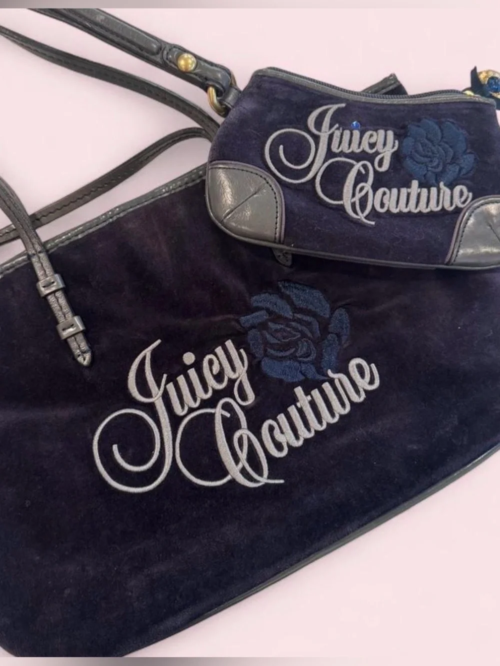 Vintage Juicy Couture Set: Navy Blue Velour